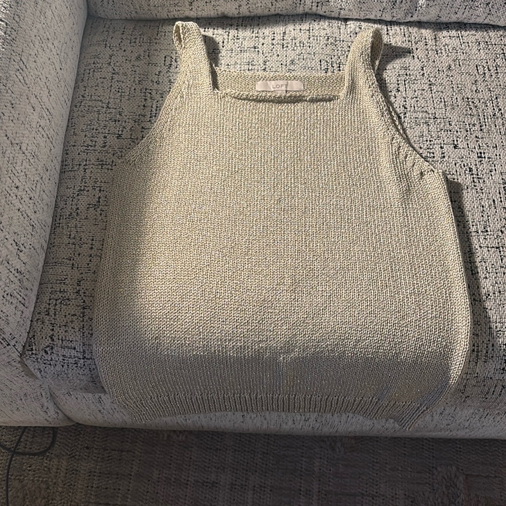 Glittery gold LOFT tank